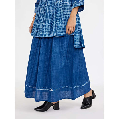 JAYATI GOENKA Blue Block Printed Co-ord (Set of 2)