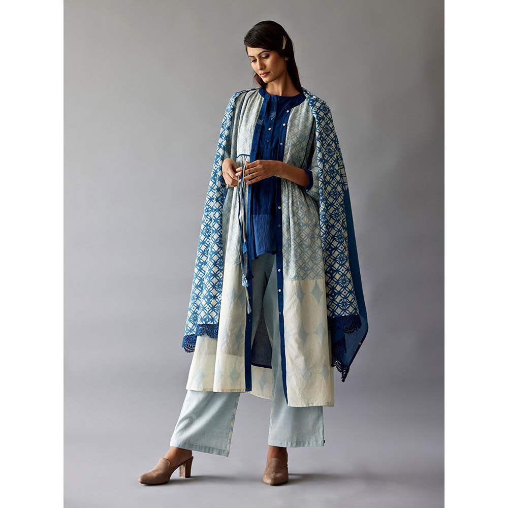 JAYATI GOENKA Blue Festive Printed Co-Ord (Set of 6)