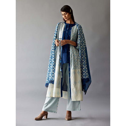 JAYATI GOENKA Blue Festive Printed Co-Ord (Set of 6)