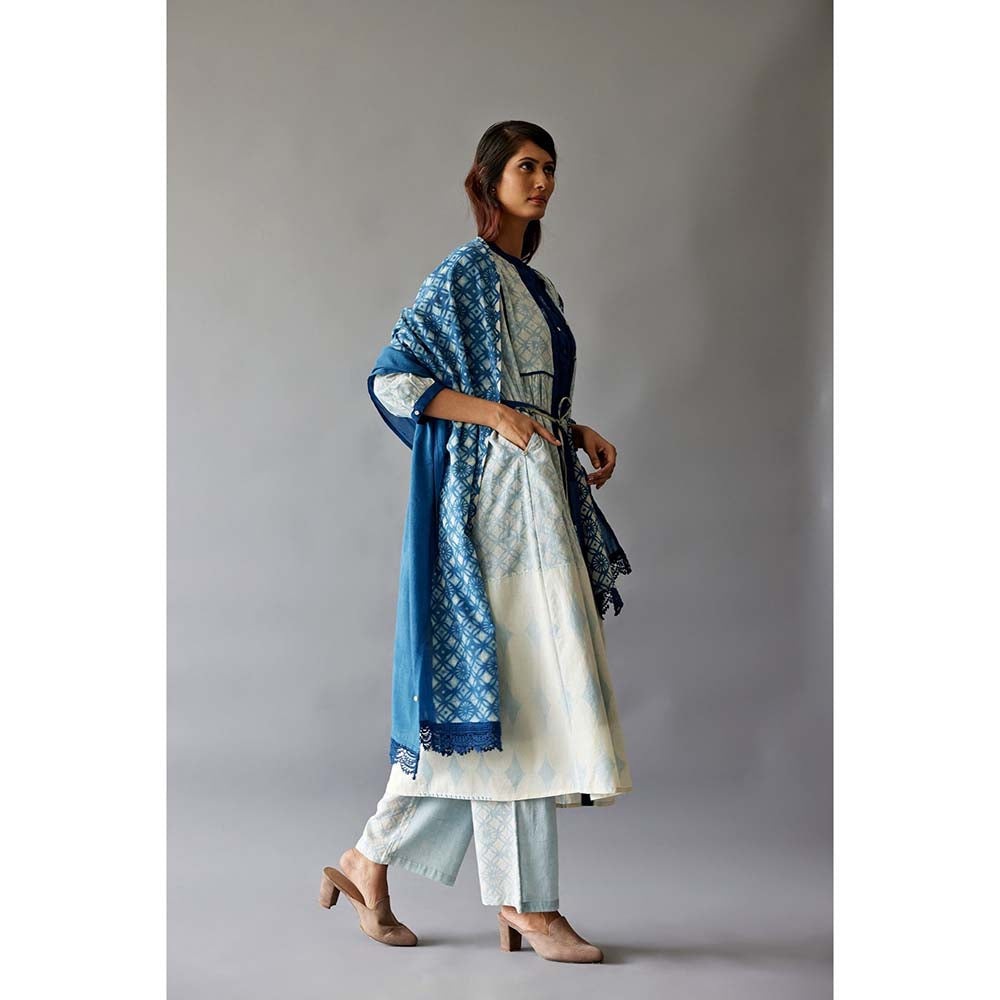 JAYATI GOENKA Blue Festive Printed Co-Ord (Set of 6)