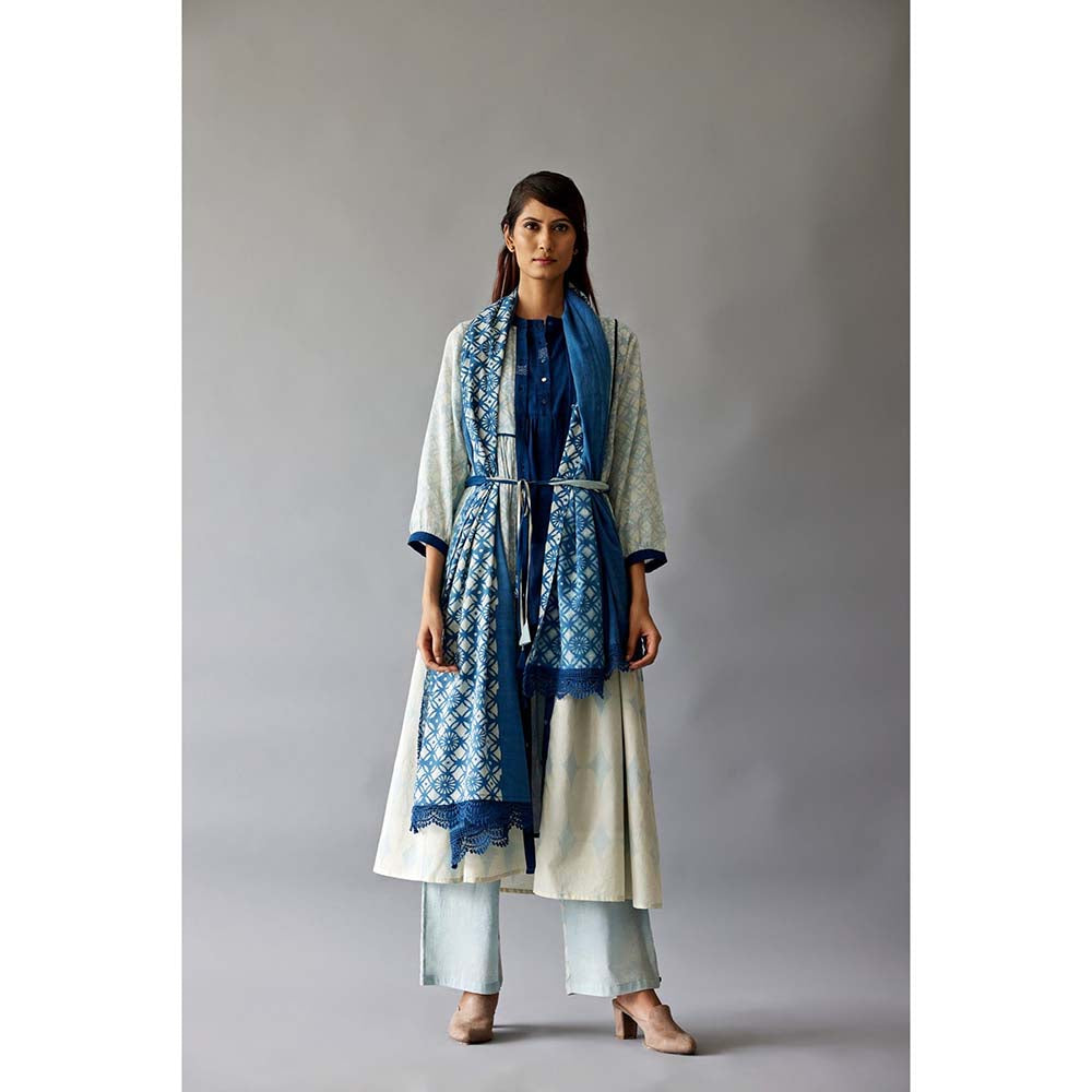 JAYATI GOENKA Blue Festive Printed Co-Ord (Set of 6)