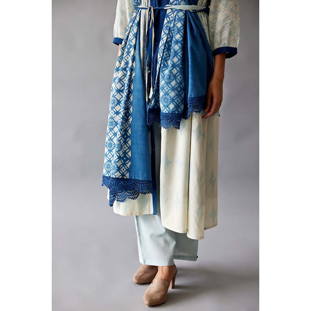 JAYATI GOENKA Blue Festive Printed Co-Ord (Set of 6)