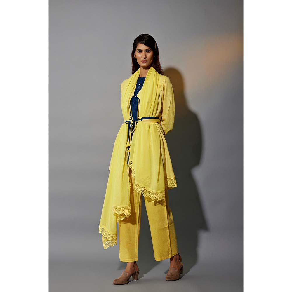 JAYATI GOENKA Haldi Festive Solid Yellow Co-Ord (Set of 6)