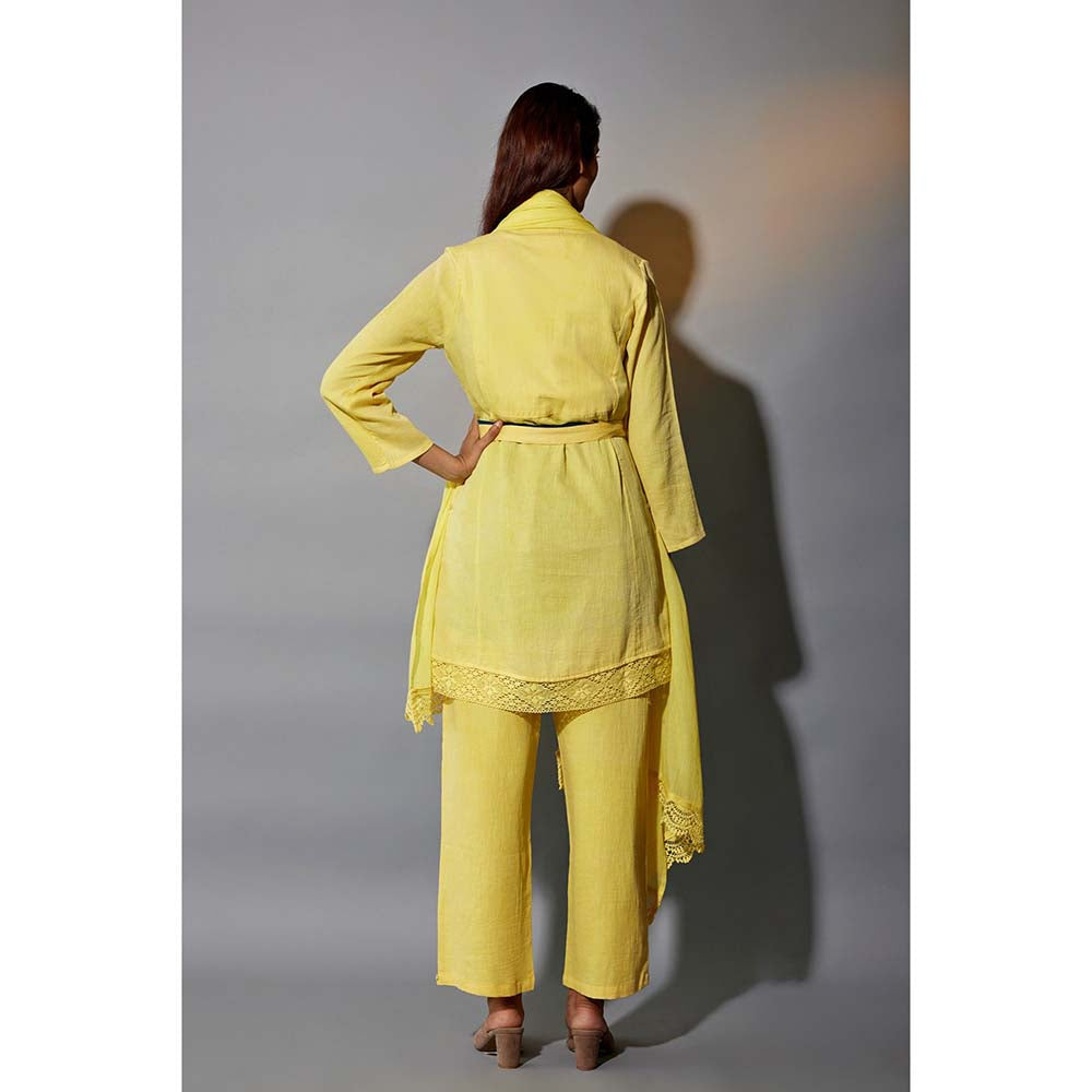 JAYATI GOENKA Haldi Festive Solid Yellow Co-Ord (Set of 6)