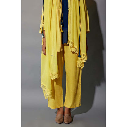 JAYATI GOENKA Haldi Festive Solid Yellow Co-Ord (Set of 6)