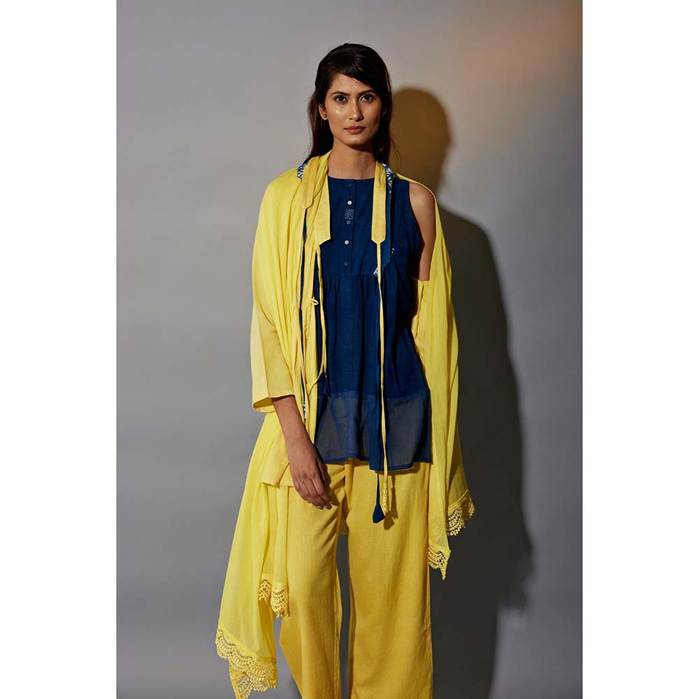 JAYATI GOENKA Haldi Festive Solid Yellow Co-Ord (Set of 6)