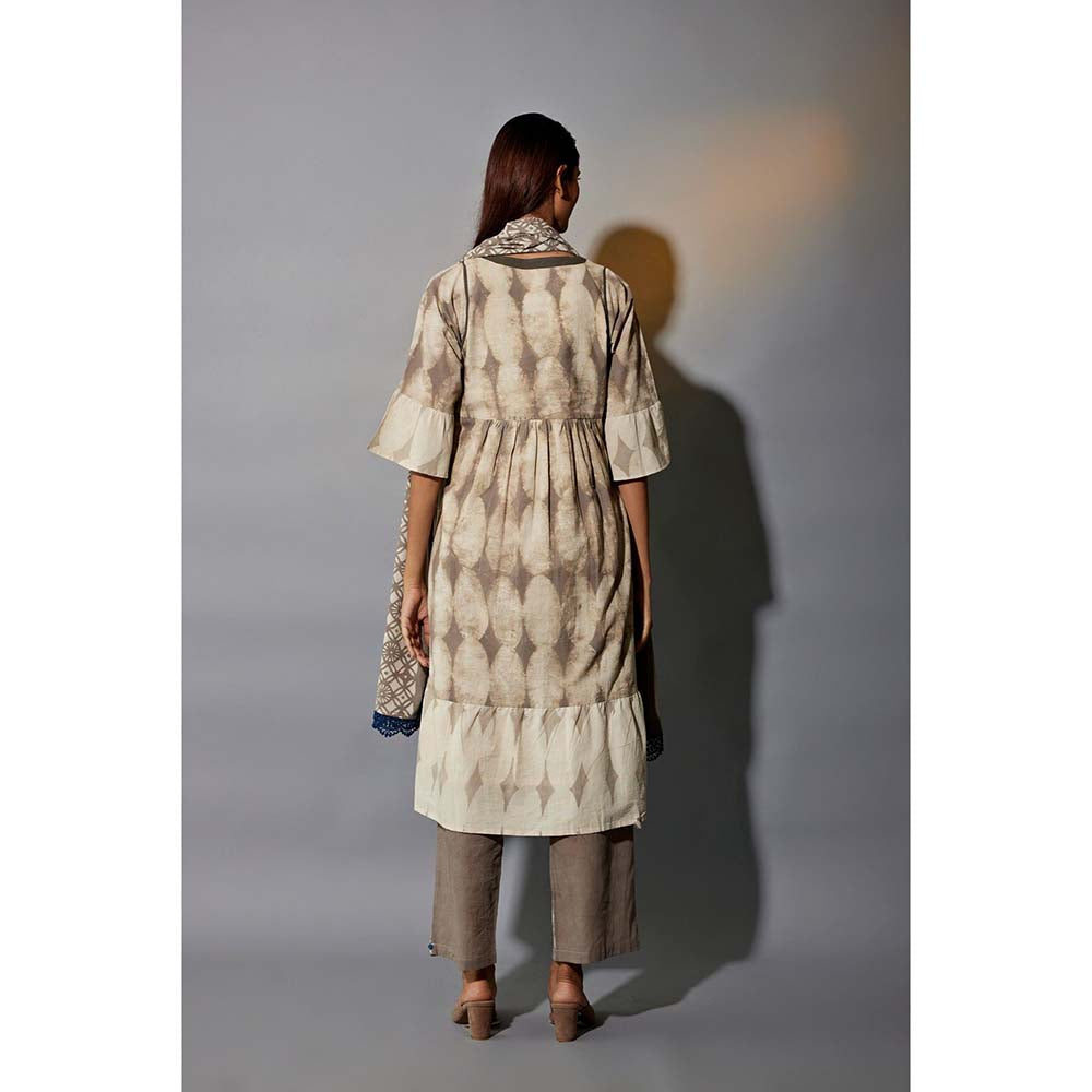 JAYATI GOENKA 24 X 7 Rooted Beige Printed Co-Ord (Set of 5)