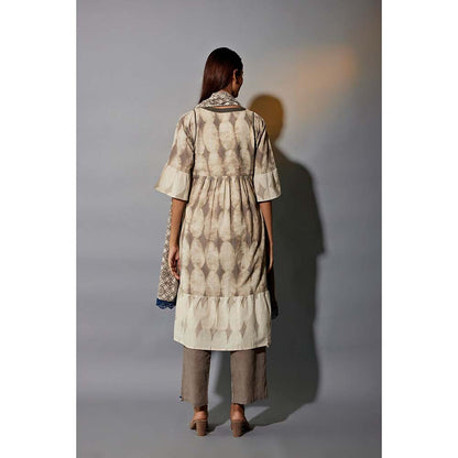 JAYATI GOENKA 24 X 7 Rooted Beige Printed Co-Ord (Set of 5)