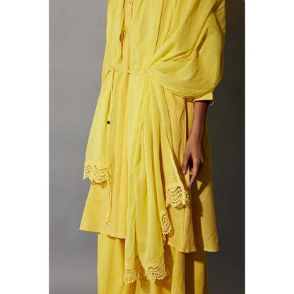 JAYATI GOENKA Haldi Festive Solid Yellow Co-Ord (Set of 5)