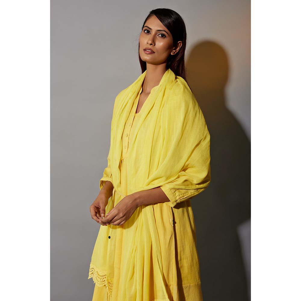 JAYATI GOENKA Haldi Festive Solid Yellow Co-Ord (Set of 5)