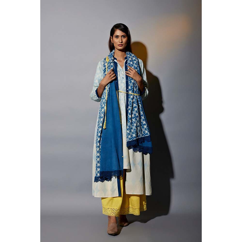 JAYATI GOENKA Festive Blue Printed Co-Ord (Set of 6)