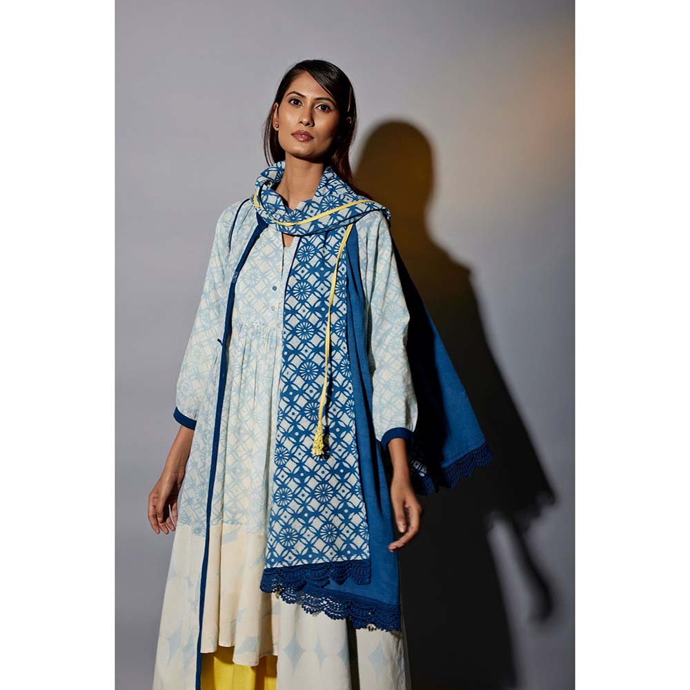 JAYATI GOENKA Festive Blue Printed Co-Ord (Set of 6)