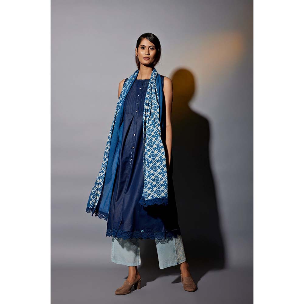 JAYATI GOENKA Denim Navy Blue Printed Co-Ord (Set of 5)