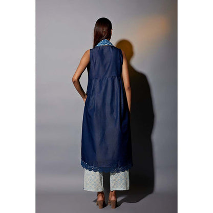 JAYATI GOENKA Denim Navy Blue Printed Co-Ord (Set of 5)