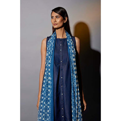 JAYATI GOENKA Denim Navy Blue Printed Co-Ord (Set of 5)