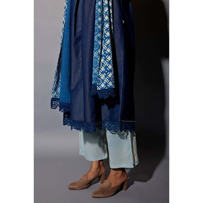 JAYATI GOENKA Denim Navy Blue Printed Co-Ord (Set of 5)