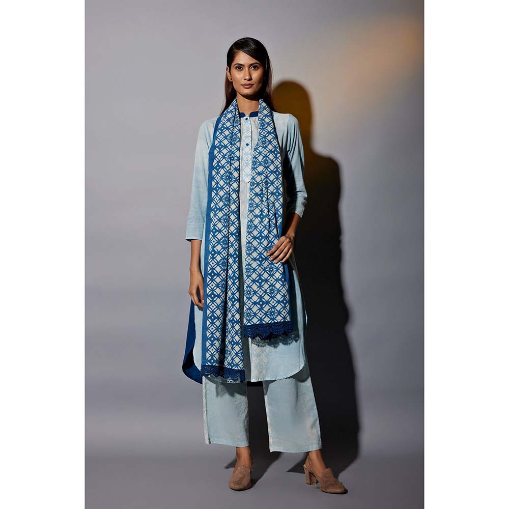JAYATI GOENKA Chalk Blue Printed Co-Ord (Set of 5)