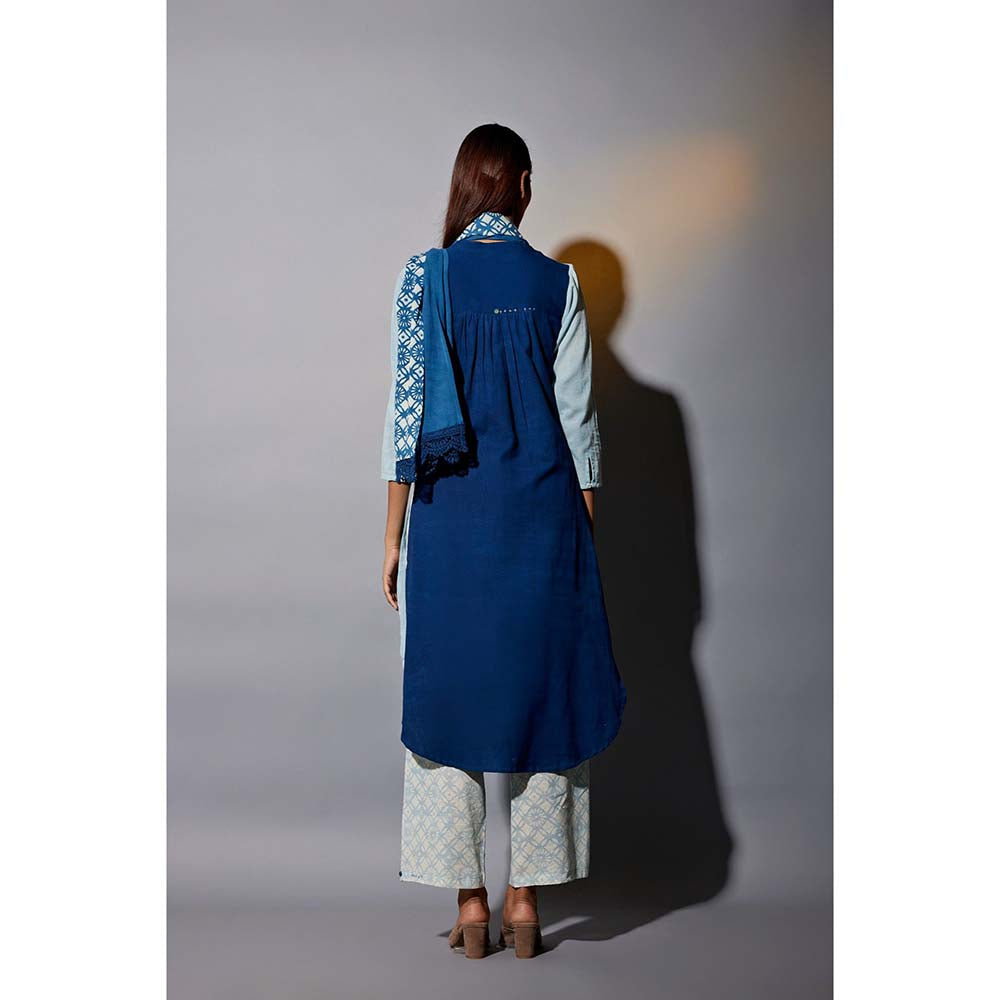 JAYATI GOENKA Chalk Blue Printed Co-Ord (Set of 5)