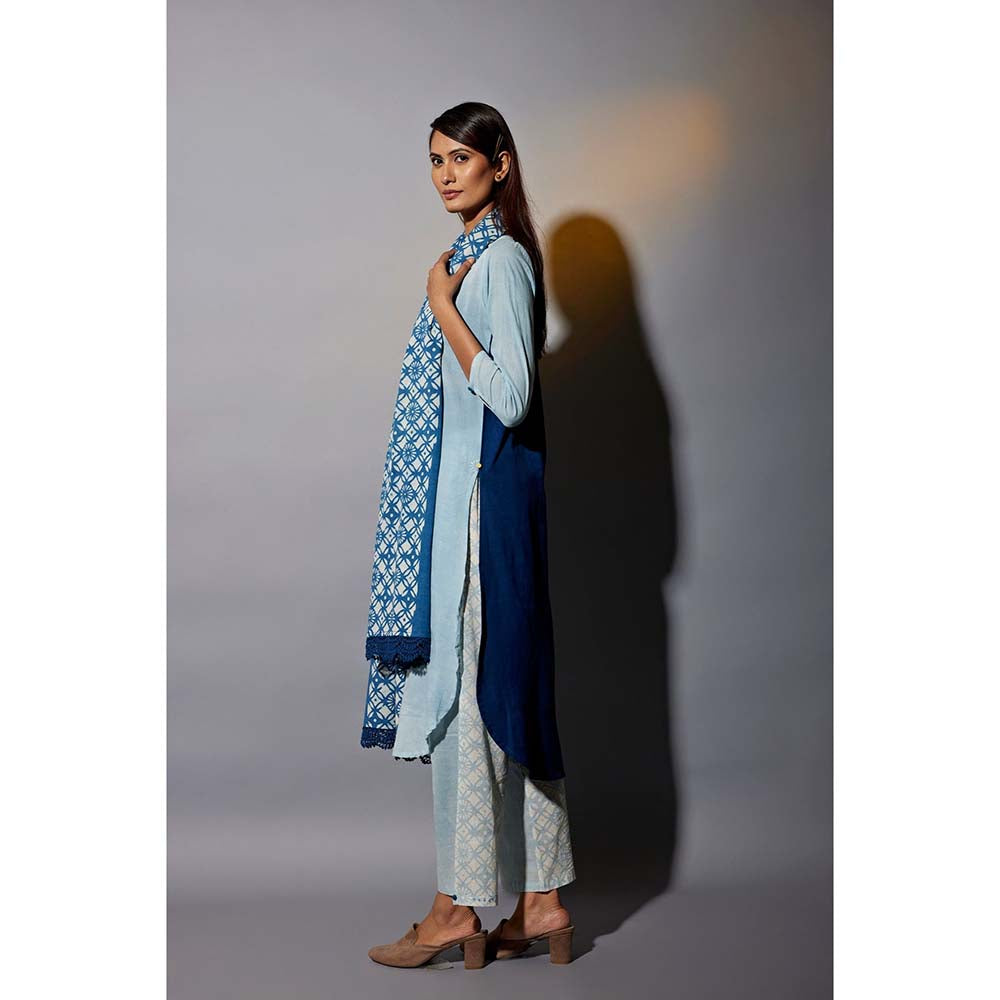 JAYATI GOENKA Chalk Blue Printed Co-Ord (Set of 5)