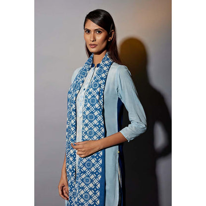 JAYATI GOENKA Chalk Blue Printed Co-Ord (Set of 5)