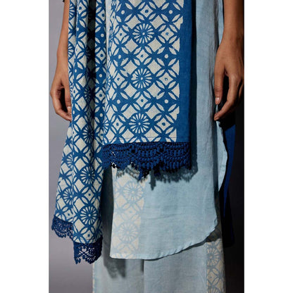 JAYATI GOENKA Chalk Blue Printed Co-Ord (Set of 5)