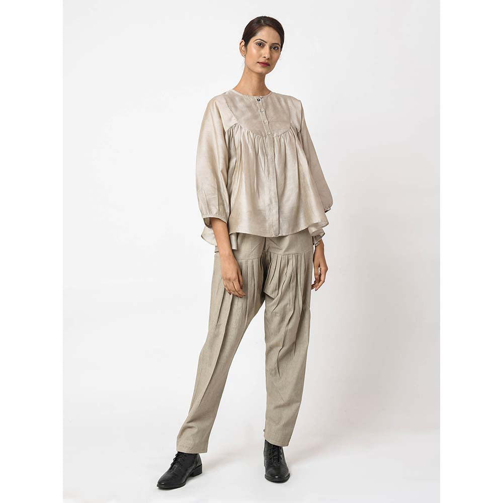 JAYATI GOENKA Solid Cream Co-Ord (Set of 2)