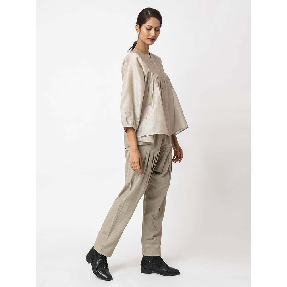 JAYATI GOENKA Solid Cream Co-Ord (Set of 2)