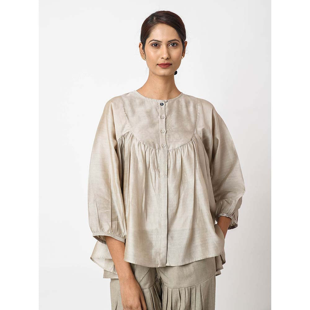 JAYATI GOENKA Solid Cream Co-Ord (Set of 2)