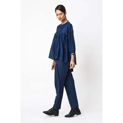 JAYATI GOENKA Solid Blueberry Co-Ord (Set of 2)