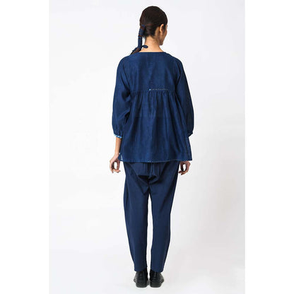 JAYATI GOENKA Solid Blueberry Co-Ord (Set of 2)