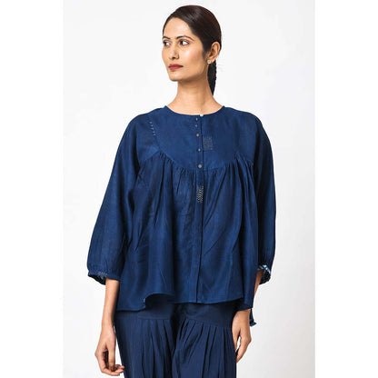 JAYATI GOENKA Solid Blueberry Top
