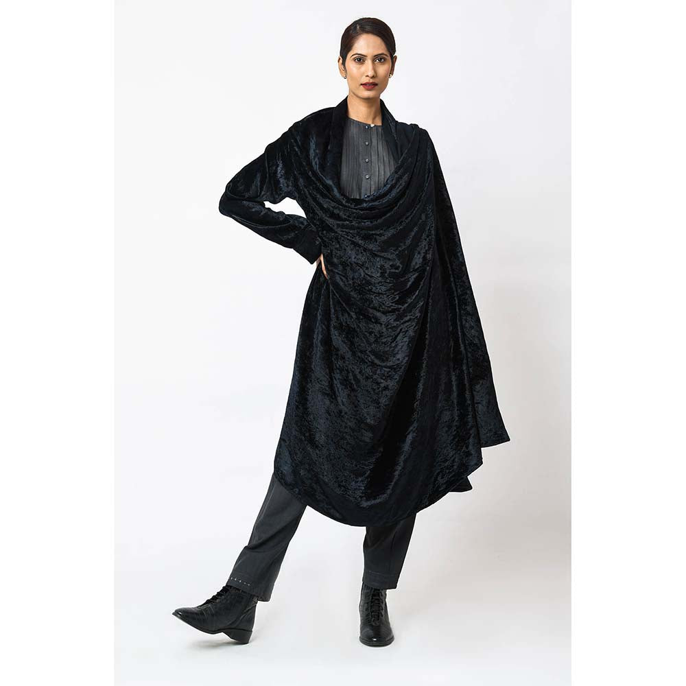 JAYATI GOENKA Royal Wrap Velvet Jacket with Belt (Set of 2)