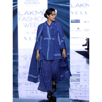 JAYATI GOENKA Blue Geometric Tunic