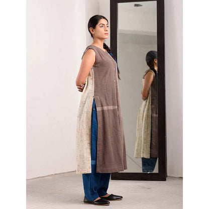 JAYATI GOENKA Taupe Geometric Kurta