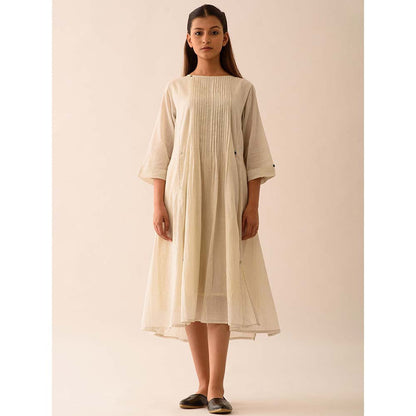 JAYATI GOENKA Beige Stripes Midi Dress