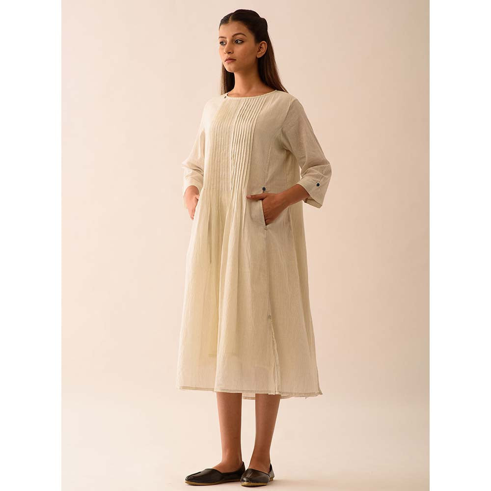 JAYATI GOENKA Beige Stripes Midi Dress