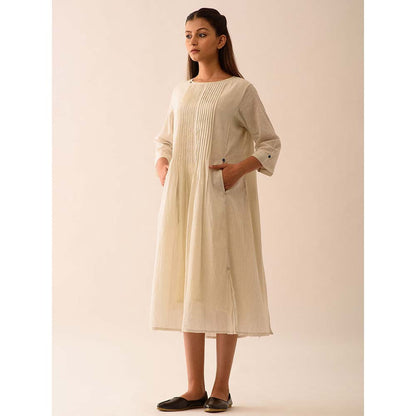 JAYATI GOENKA Beige Stripes Midi Dress