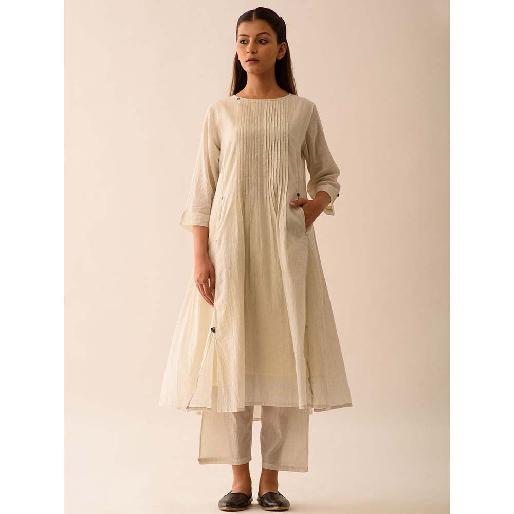JAYATI GOENKA Beige Stripes Midi Dress