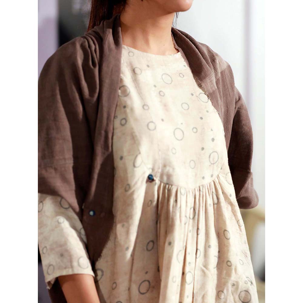 JAYATI GOENKA Beige Printed Midi Dress