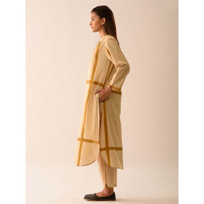 JAYATI GOENKA Beige Geometric Kurta