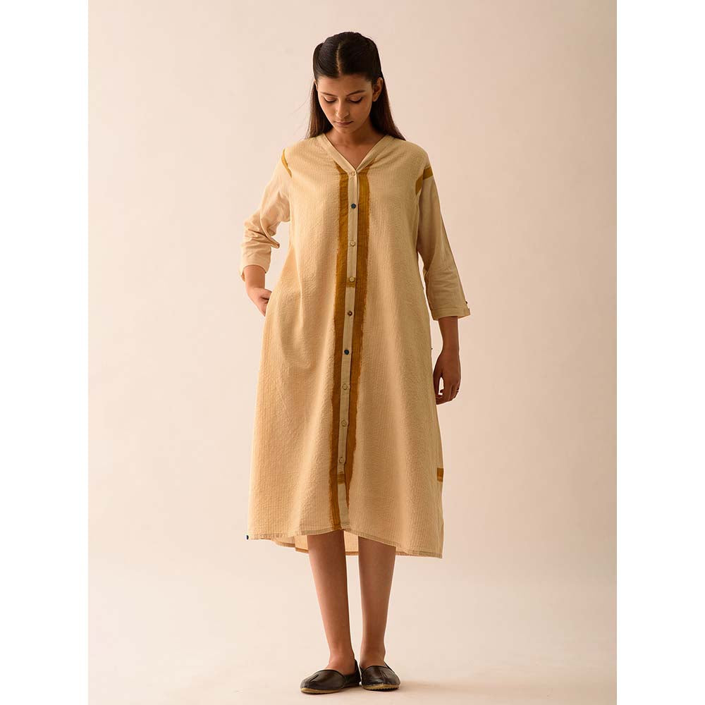 JAYATI GOENKA Beige Geometric Midi Dress