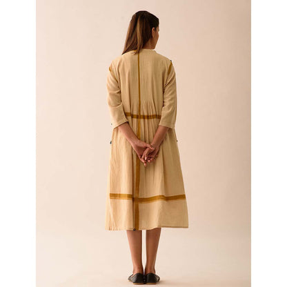 JAYATI GOENKA Beige Geometric Midi Dress