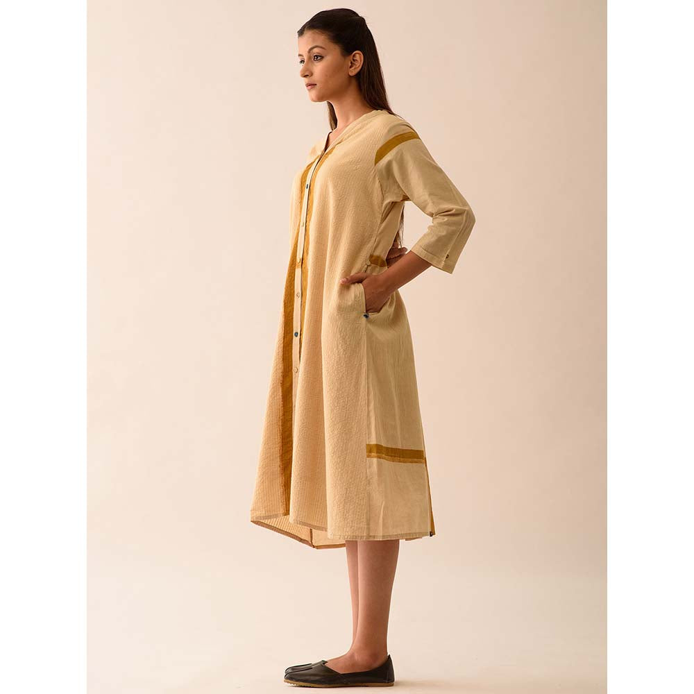 JAYATI GOENKA Beige Geometric Midi Dress