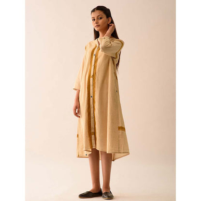 JAYATI GOENKA Beige Geometric Midi Dress