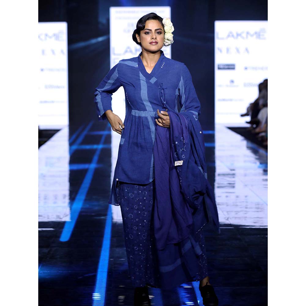 JAYATI GOENKA Blue Geometric Tunic