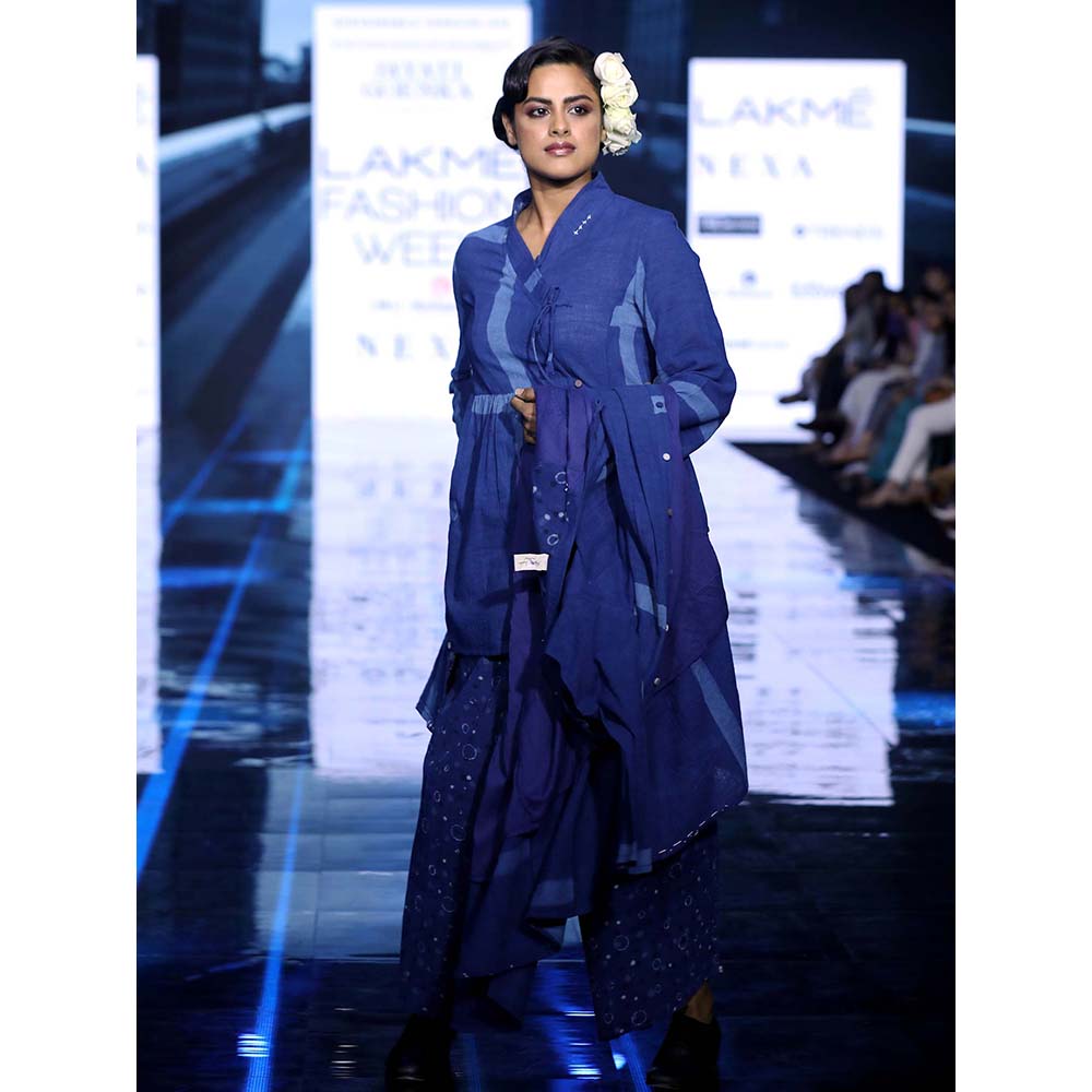 JAYATI GOENKA Blue Geometric Tunic