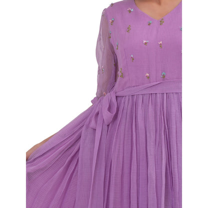 Journal By Pranay Lavender Gathered Dress
