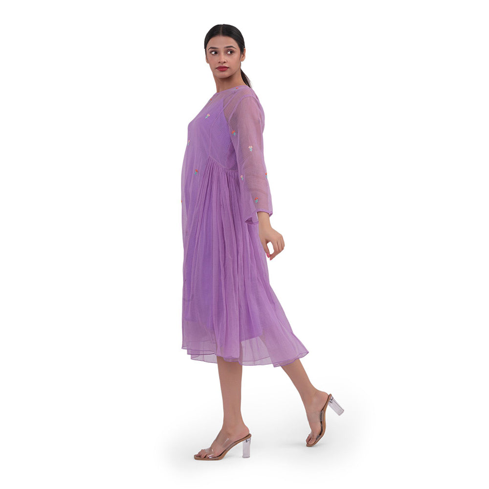 Journal By Pranay Purple Side Gathered Wings Dress