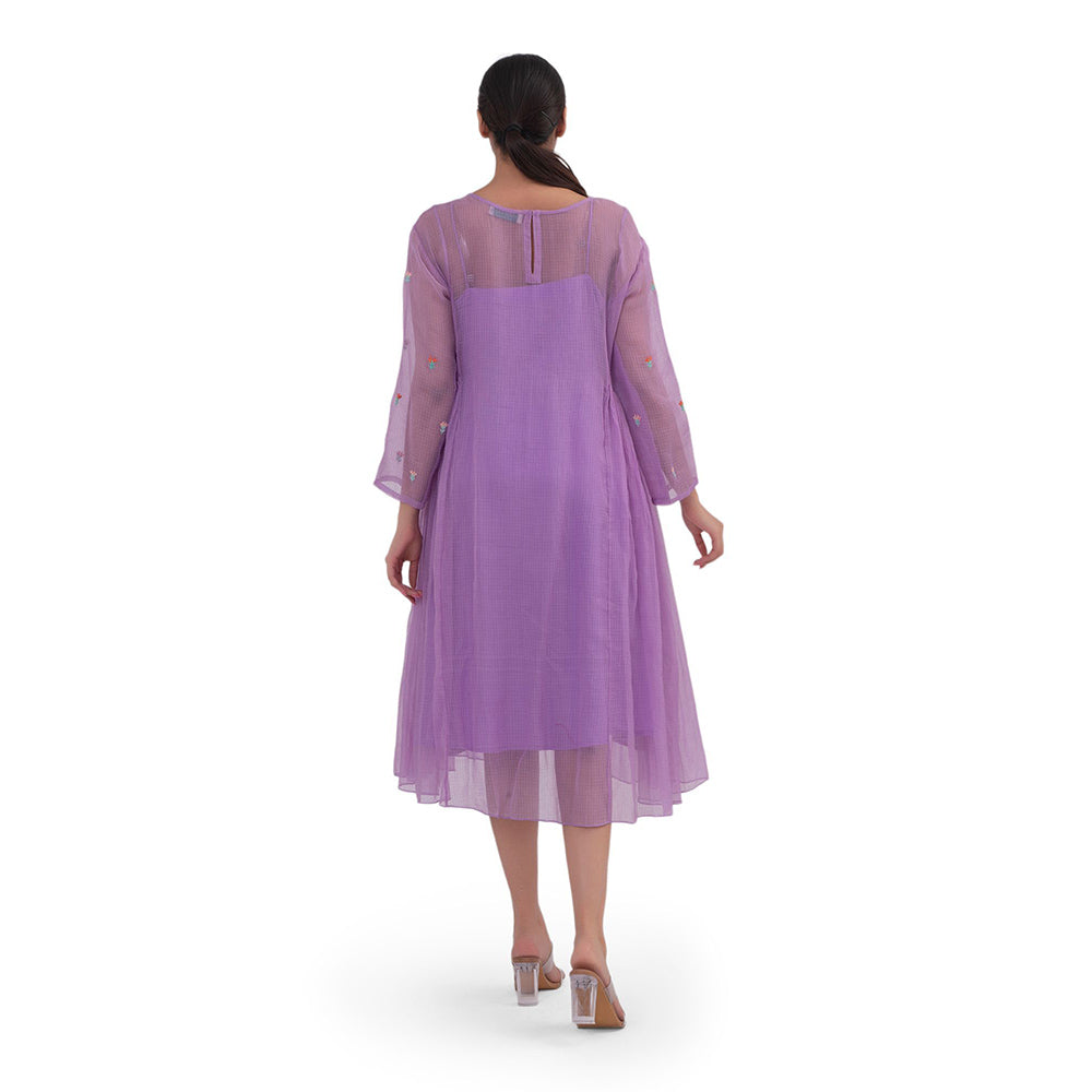 Journal By Pranay Purple Side Gathered Wings Dress