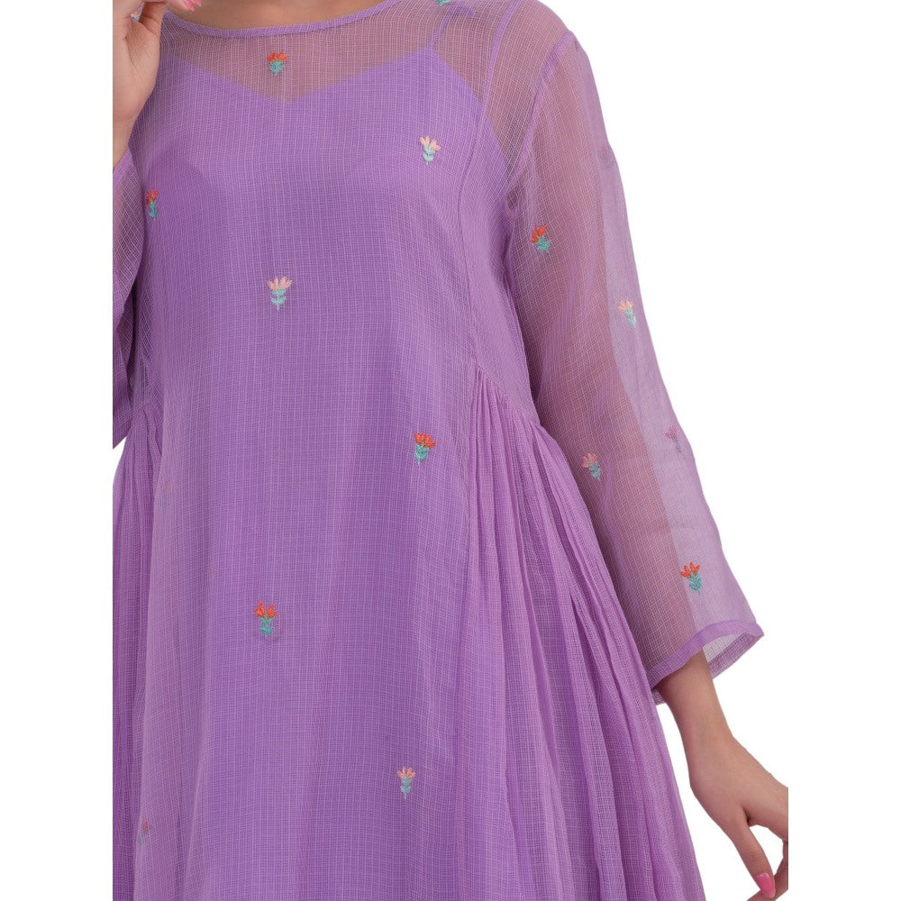 Journal By Pranay Purple Side Gathered Wings Dress